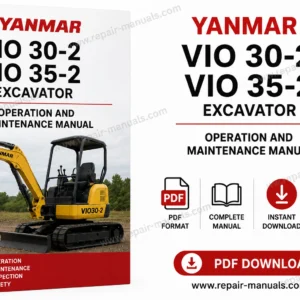 Yanmar VIO 30-2 and VIO 35-2 Excavator Operation and Maintenance Manual PDF cover for service and maintenance guidance